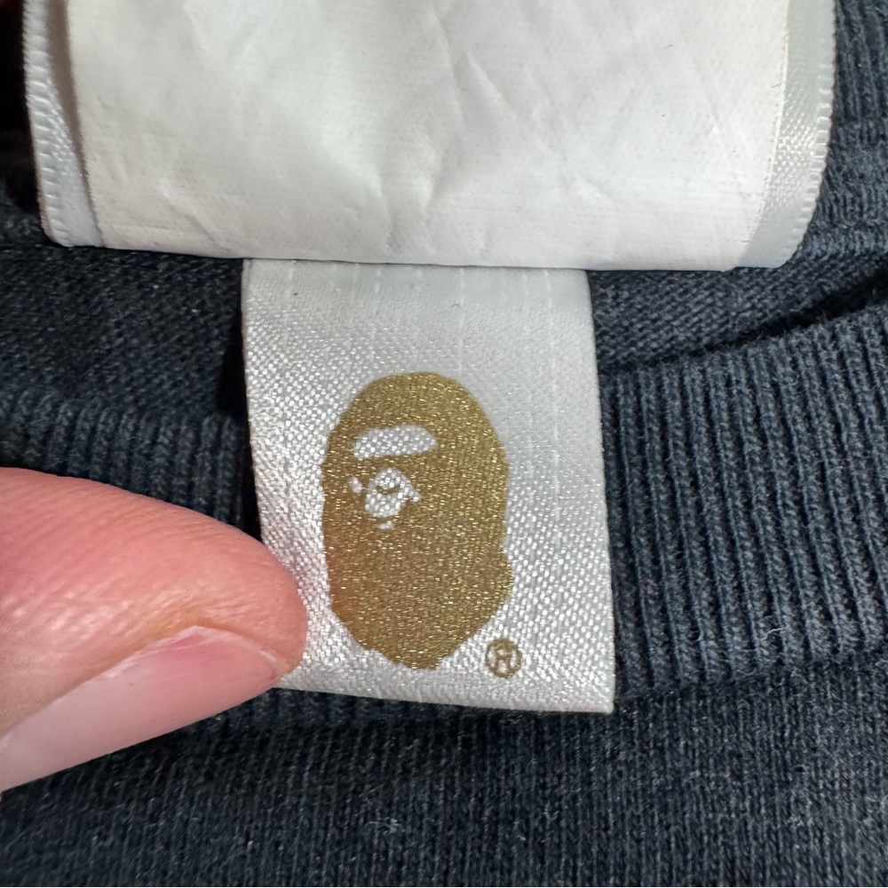 BAPE Bathing Ape Logo Graphic Tee Black Short Sleeve T Shirt M - Picture 8 of 9